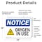 Signmission Oxygen In Use Sign With Symbol, 24 in W x Rectangle, Vinyl Decal OS-2PACK-NS-D-1824-L-17097 - alternate 5